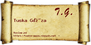 Tuska Géza névjegykártya